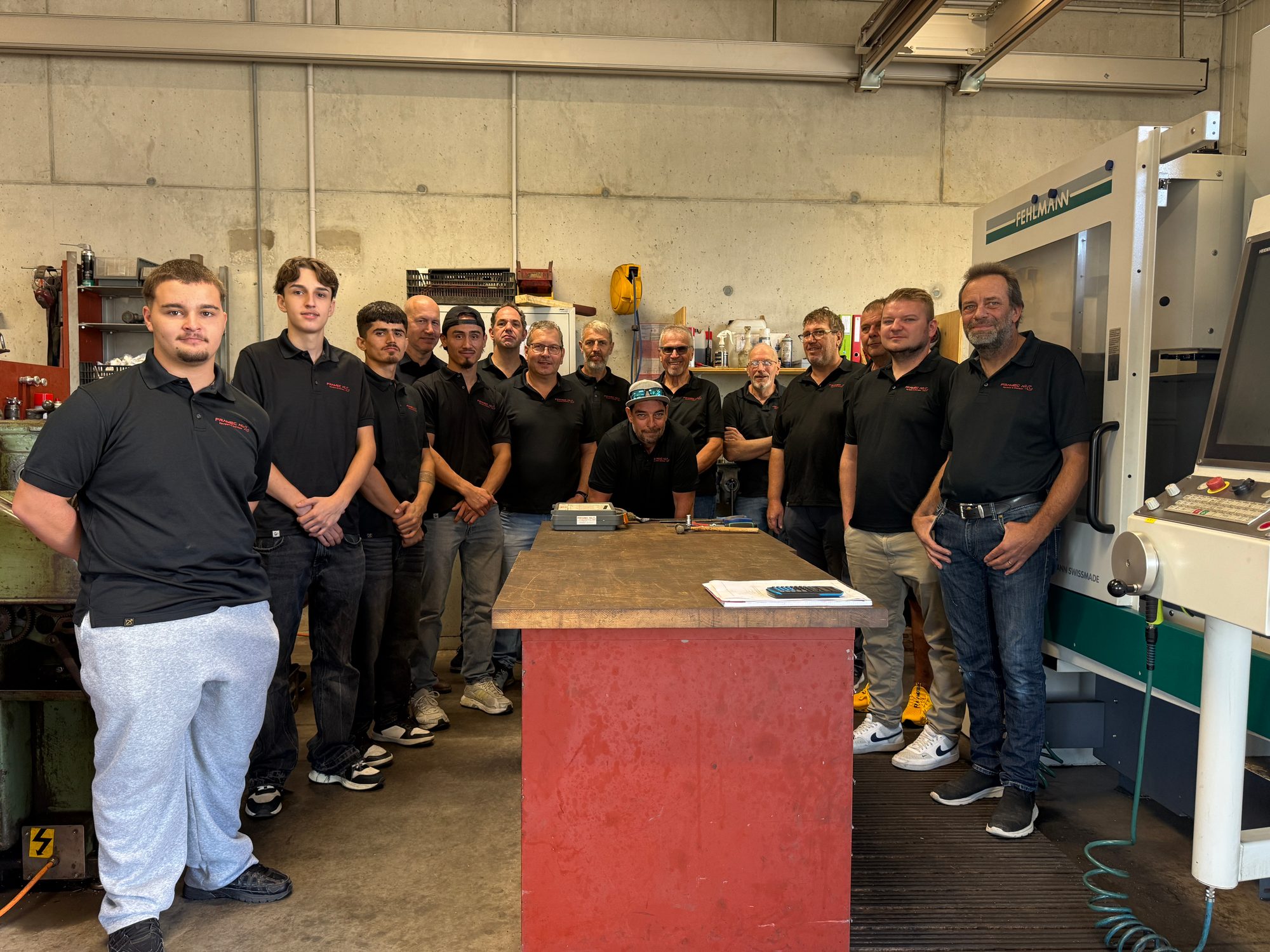 Das Team Revision und Instandhaltung der Framec AG in der Werkstatt